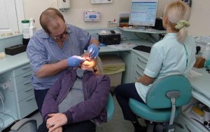 dentist with man 