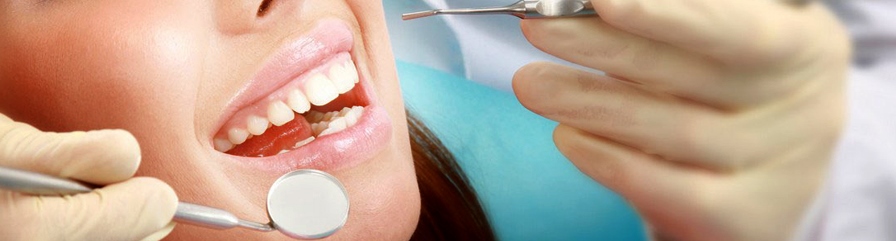 woman in dental check up